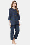 Shararat Cotton Pyajama Set - Dark Blue — thumbnail 3